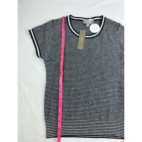 NWT J. Crew Ribbed featherweight cashmere T-shirt in stripe Size S - Picture 6 of 7